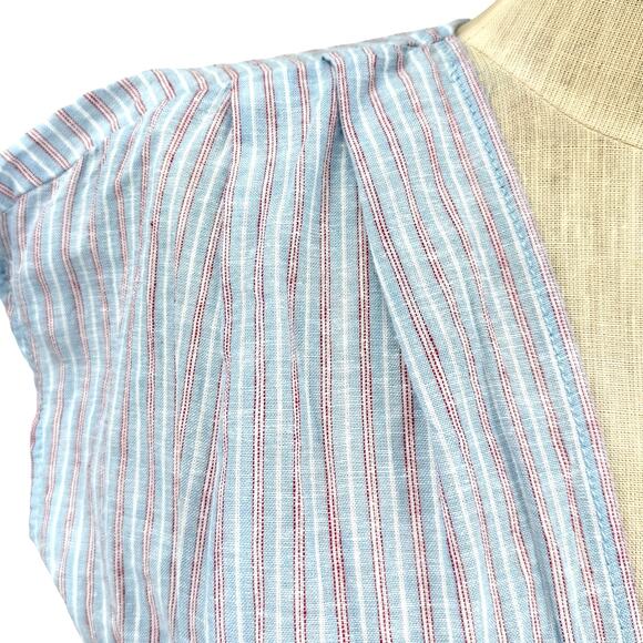 Max Studio Womens Linen Cotton Shirt Dres Blue Stripe Size Small NWT - Picture 3 of 10